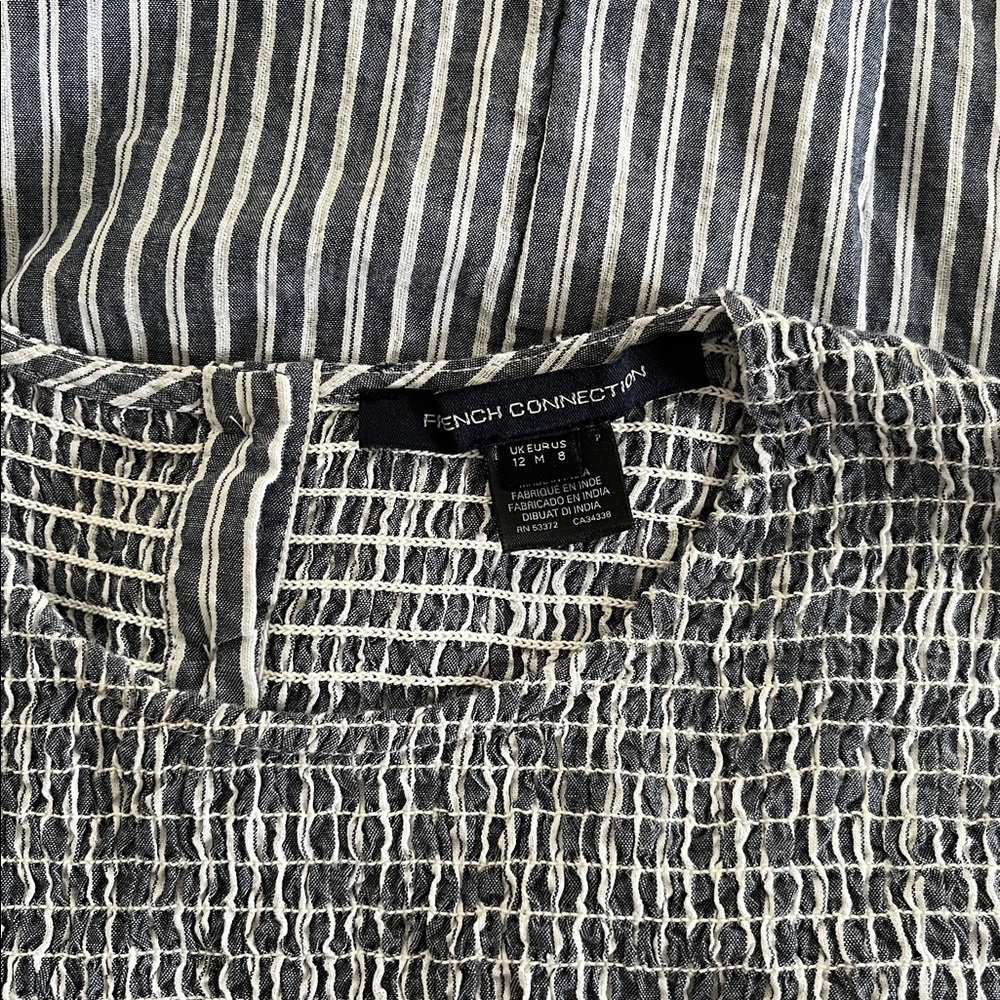 French Connection Blue and White Striped Mini Dress - Picture 12 of 13